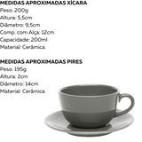 Xicara de Chá Moon Cinza 200ml Oxford Oxford