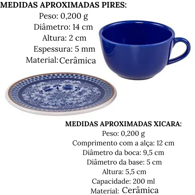 XIcara Chá 200ml C/ Pires Jeans Main Image