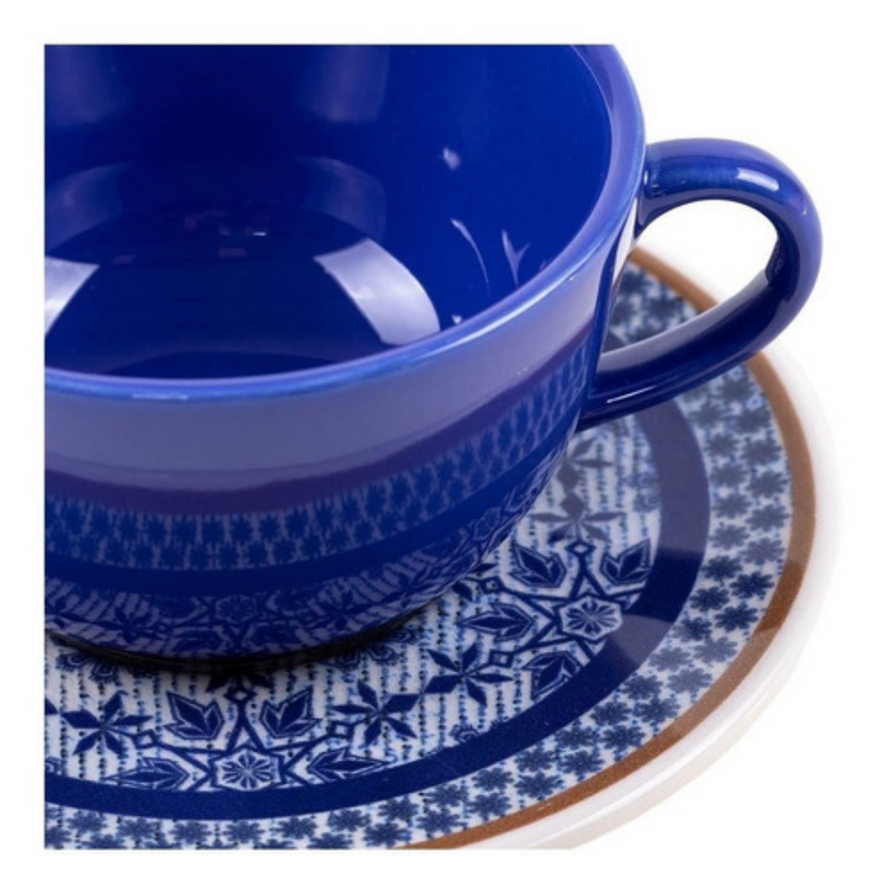 XIcara Chá 200ml C/ Pires Jeans Oxford
