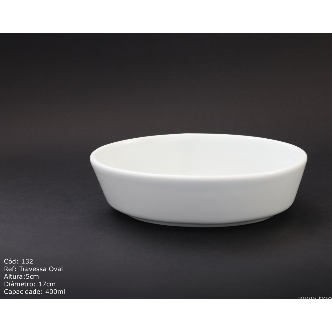 Travessa Oval em Porcelana 400ml BelaVista