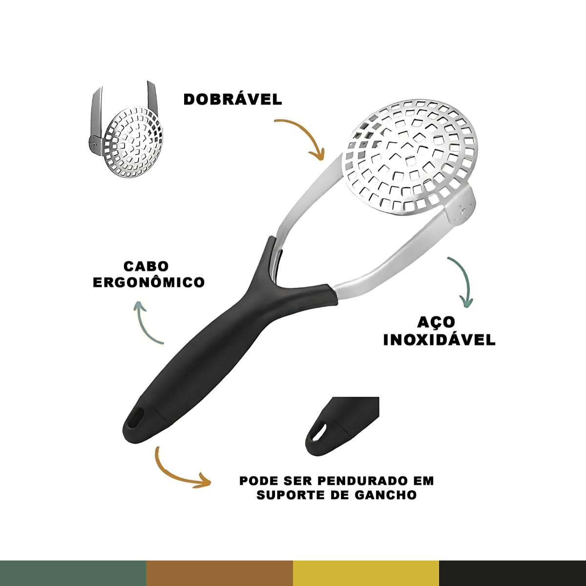 amassador de batata aço inox