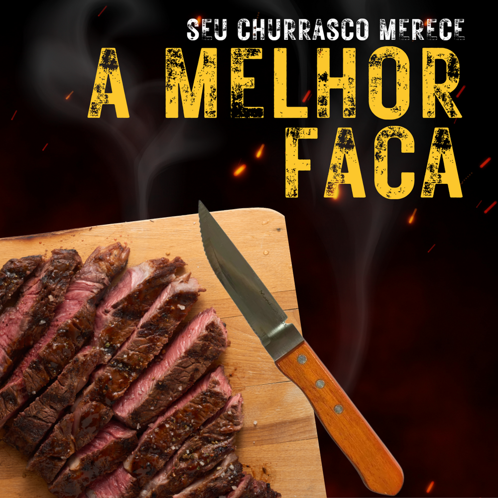 Faca Para Churrasco Aço Inox e Madeira GZT