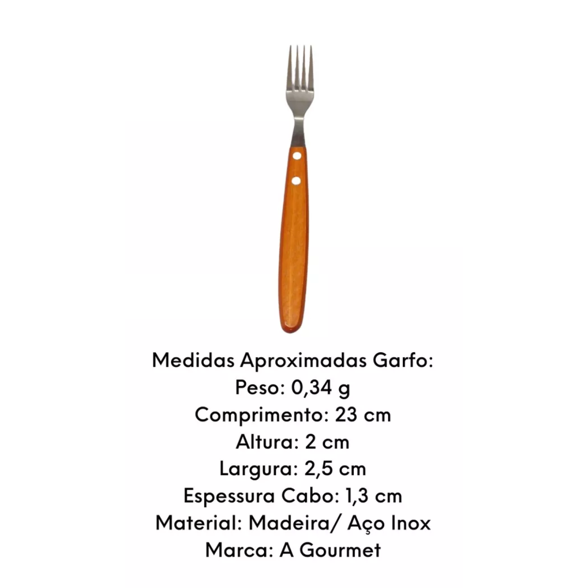 Garfo Para Churrasco em Aço inox e Madeira GZT