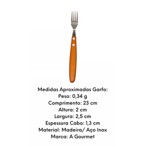 Garfo Para Churrasco em Aço inox e Madeira GZT