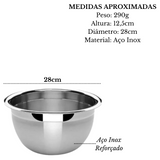 Tigela Bowl em Aço inox 28cm