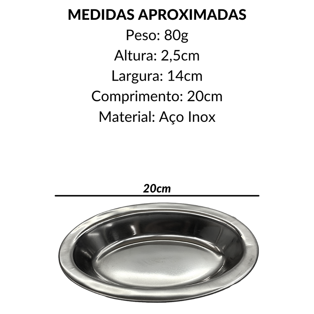 Travessa Funda em Aço Inox 20cm Baccani