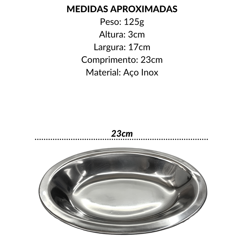 Travessa Funda em Aço Inox 23cm Baccani