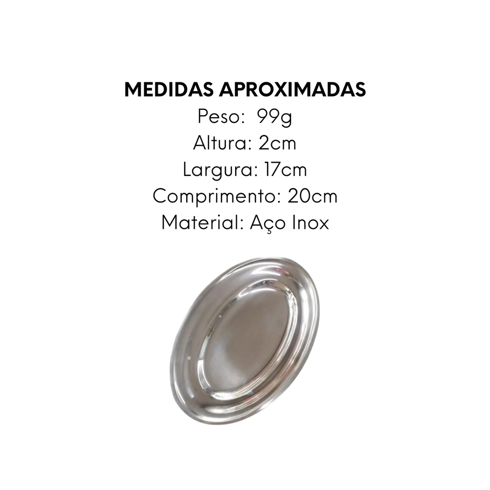 Travessa Rasa em Aço Inox 20cm Baccani