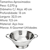 Escorredor de Massa em Aço Inox 32cm Baccani