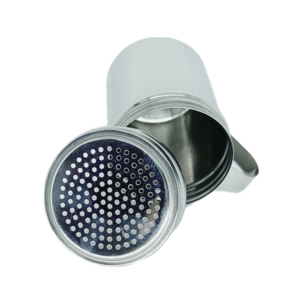 Polvilhador Com Alça em Aço inox 300ml Baccani