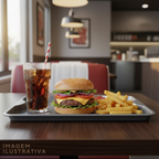 Bandeja Grande Fast Food Cinza