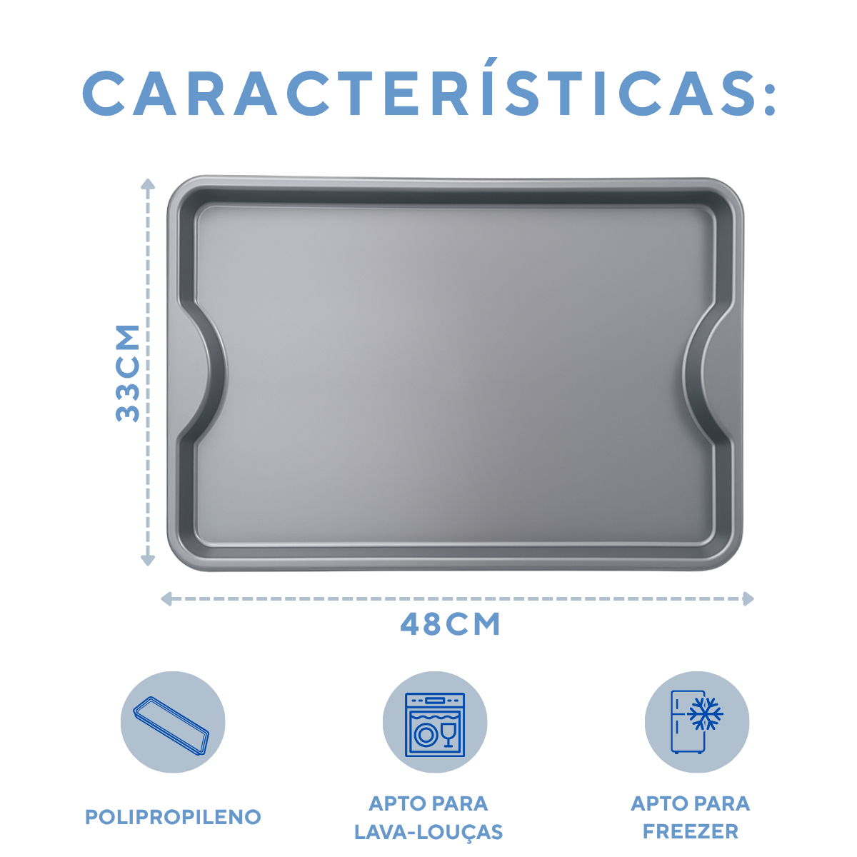 Bandeja Grande Fast Food Cinza