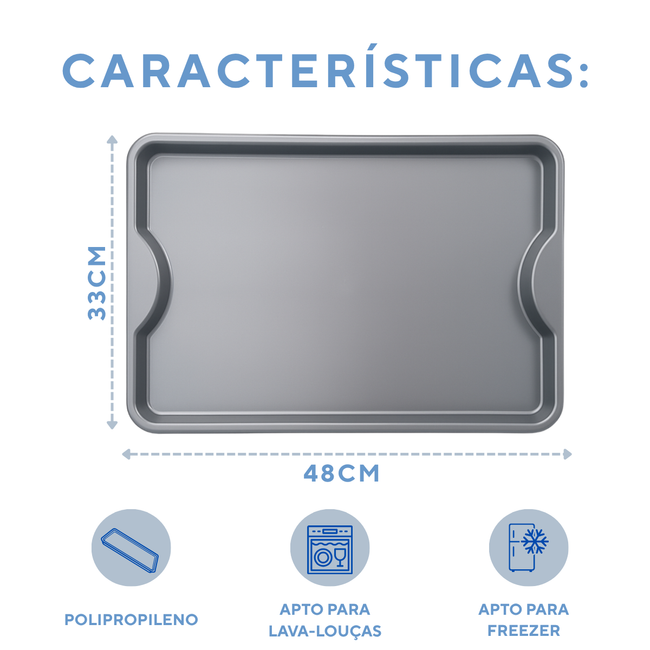 Bandeja Grande Fast Food Cinza Main Image