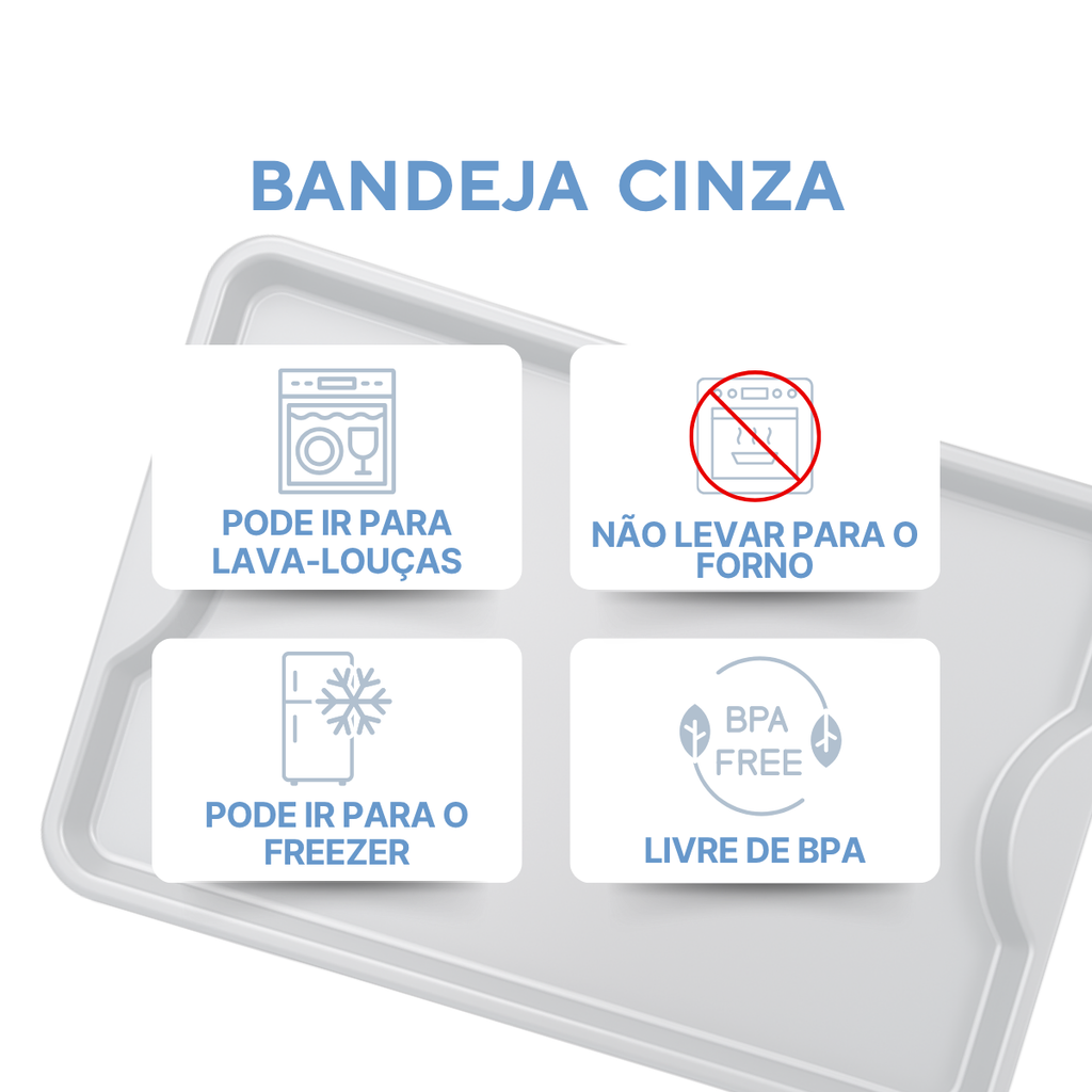 Bandeja Grande Fast Food Cinza