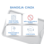 Bandeja Grande Fast Food Cinza