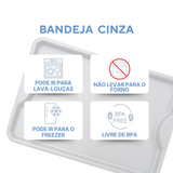 Bandeja Grande Fast Food Cinza