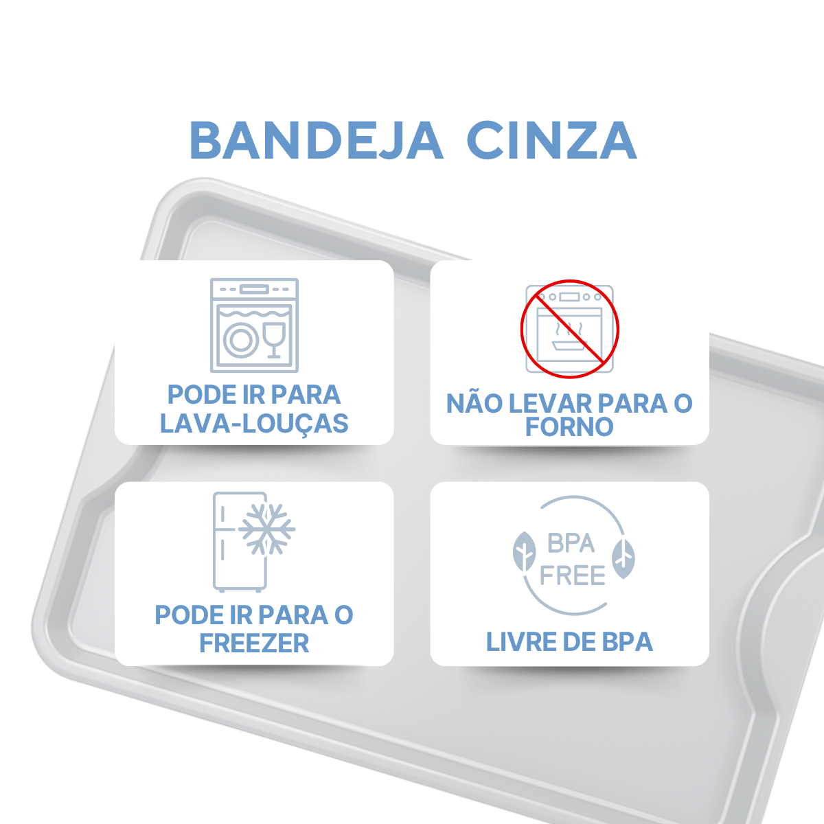 Bandeja Grande Fast Food Cinza