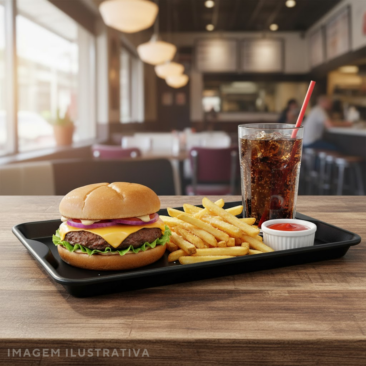 Bandeja Grande Fast Food Preta