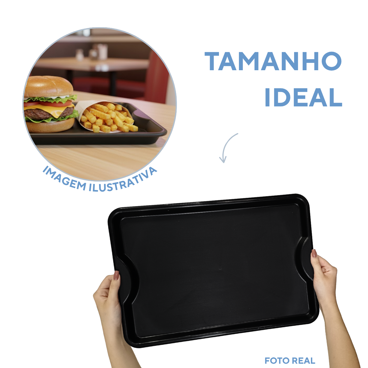 Bandeja Grande Fast Food Preta