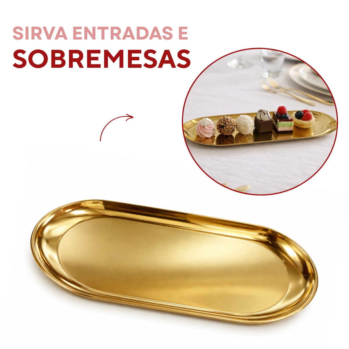 Bandeja Dourada Servir