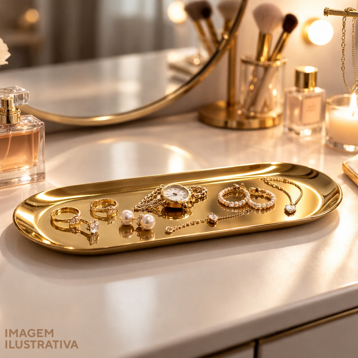 Bandeja Dourada Servir
