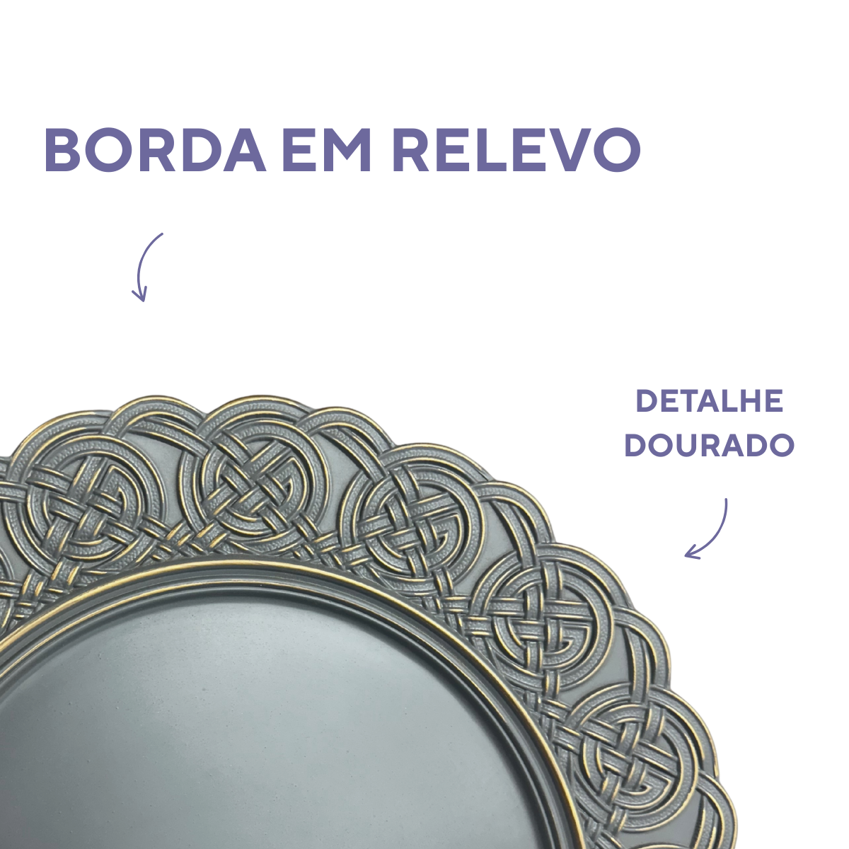 Sousplat cinza elegante