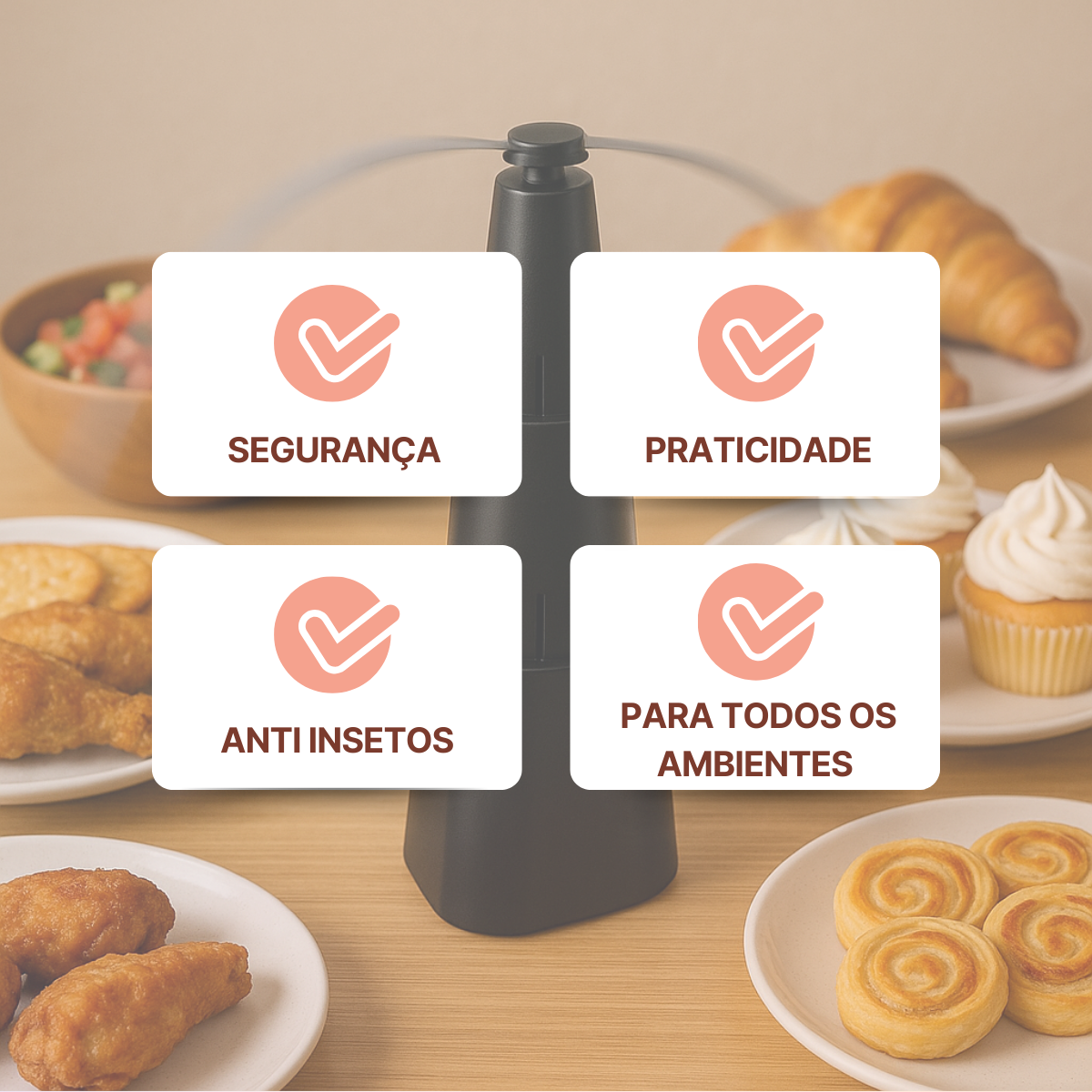 Ventilador Repelente Insetos E Espanta Moscas Mata Mosquito - A Gourmet