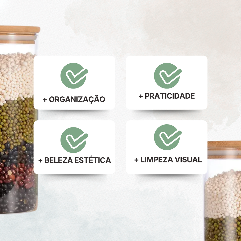 Pote Redondo Com Tampa Bambu - A Gourmet