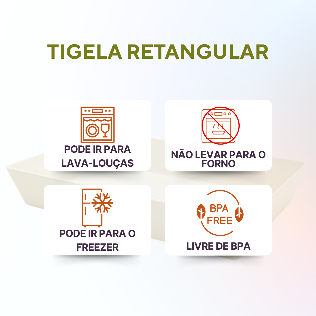 Travessa Retangular Grande Funda Melamina 6,3L