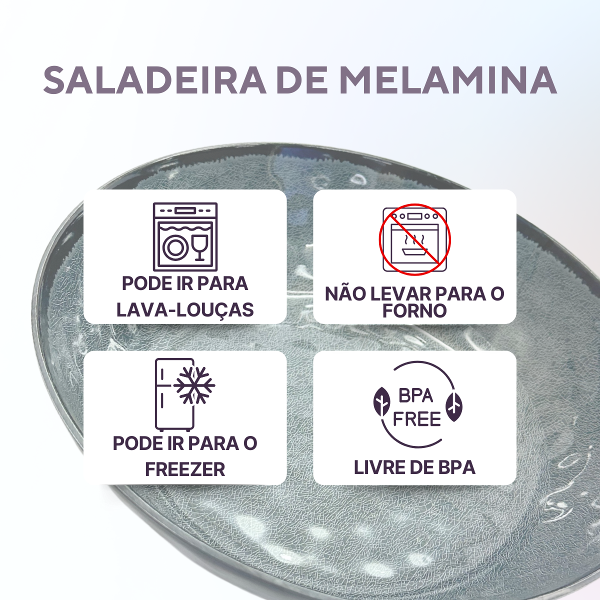 Tigela de Melamina Chumbo - A Gourmet