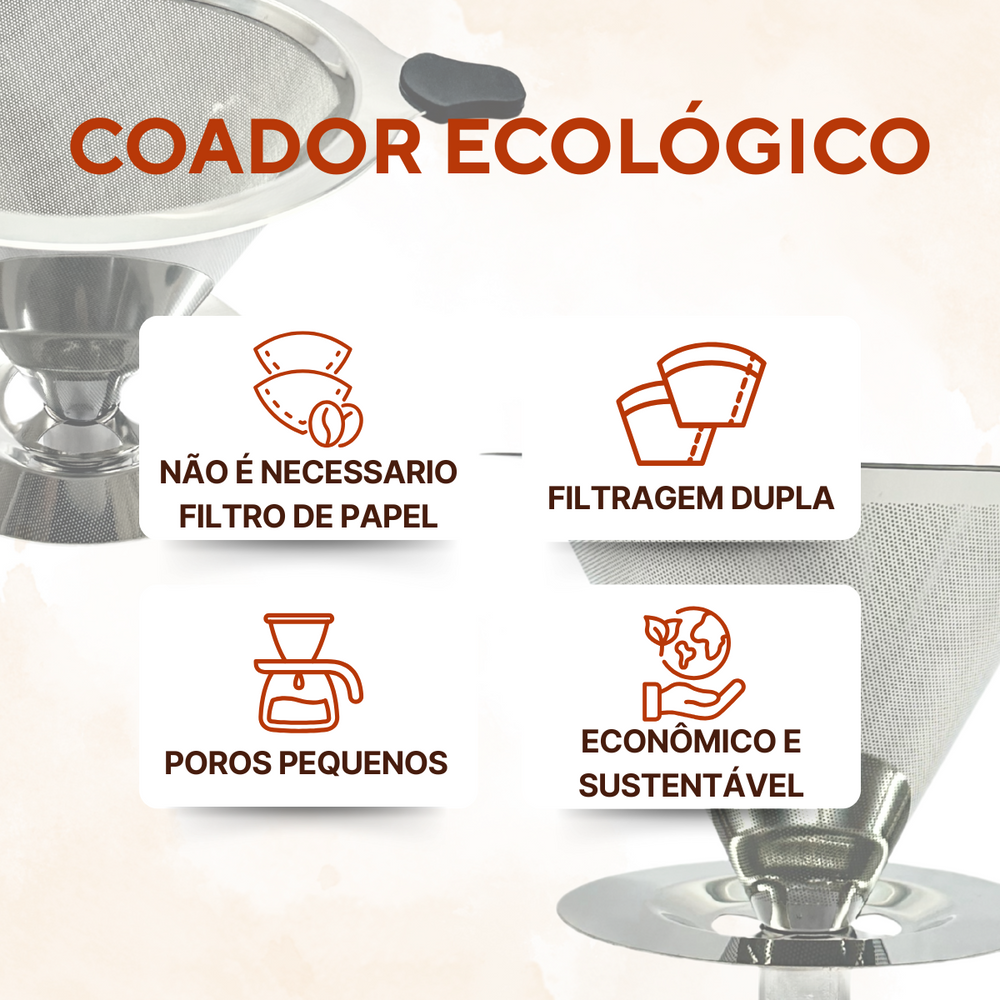 Coador em Aço Inox Reutilizavel - A Gourmet