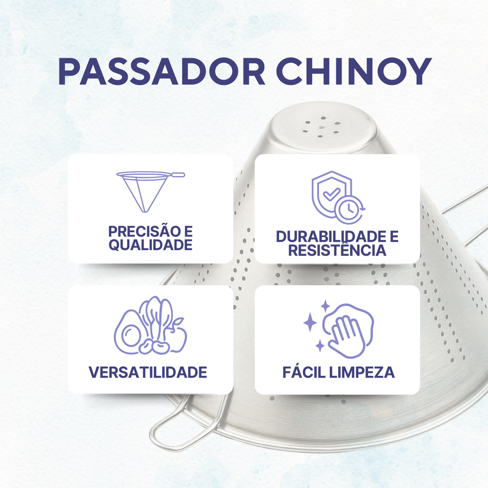 Passador Chinoy 24cm Aço Inox - A Gourmet