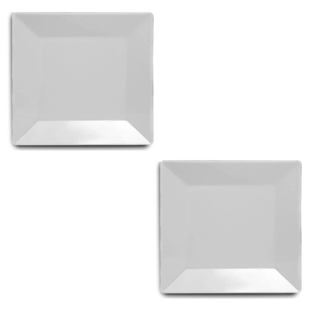 Prato Quadrado 30cm Branco de Melamina Bestfer
