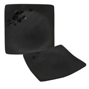 Prato Quadrado Côncavo Black 15cm Melamina Bestfer