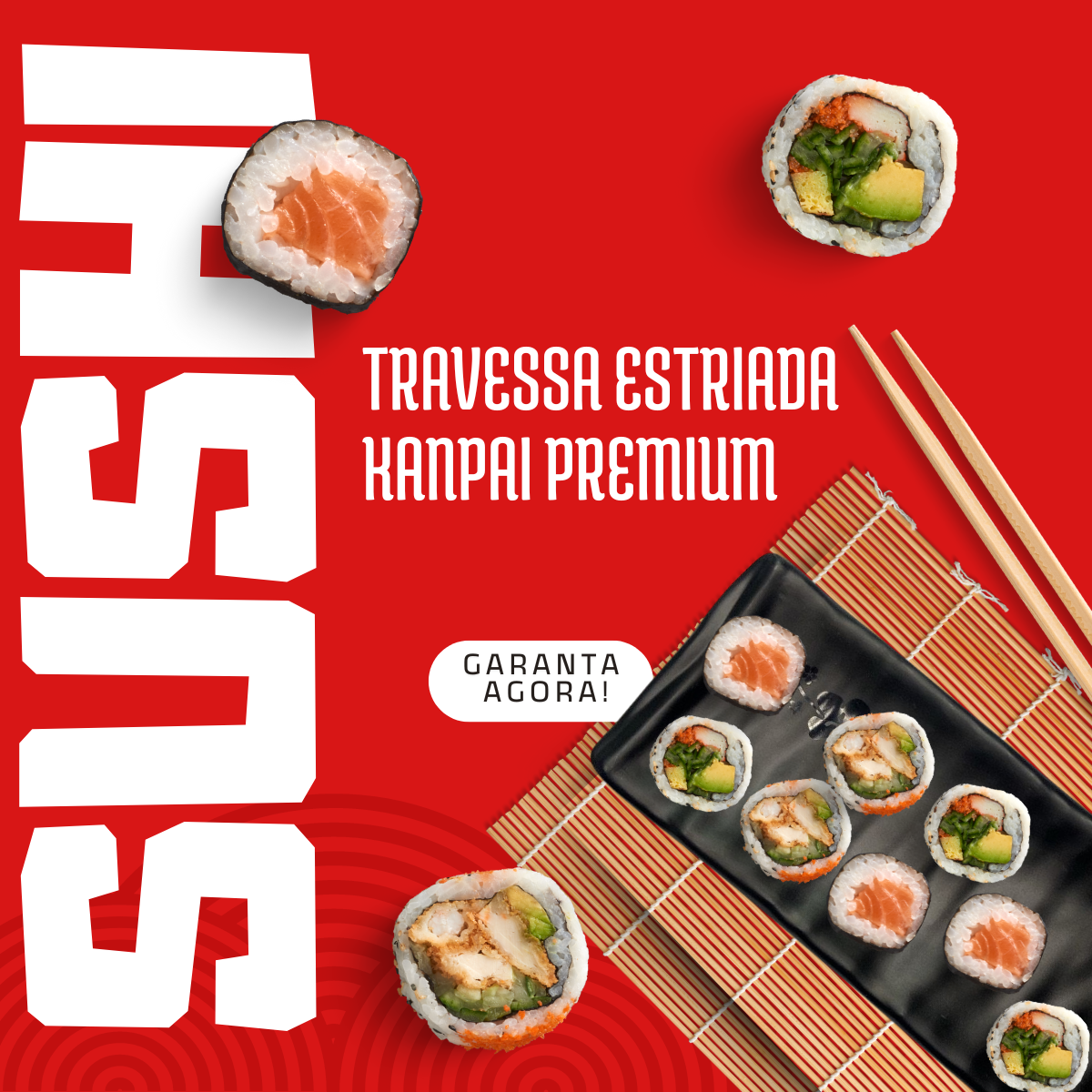 Travessa Estriada Para Sushi Kanpai Premium - A Gourmet