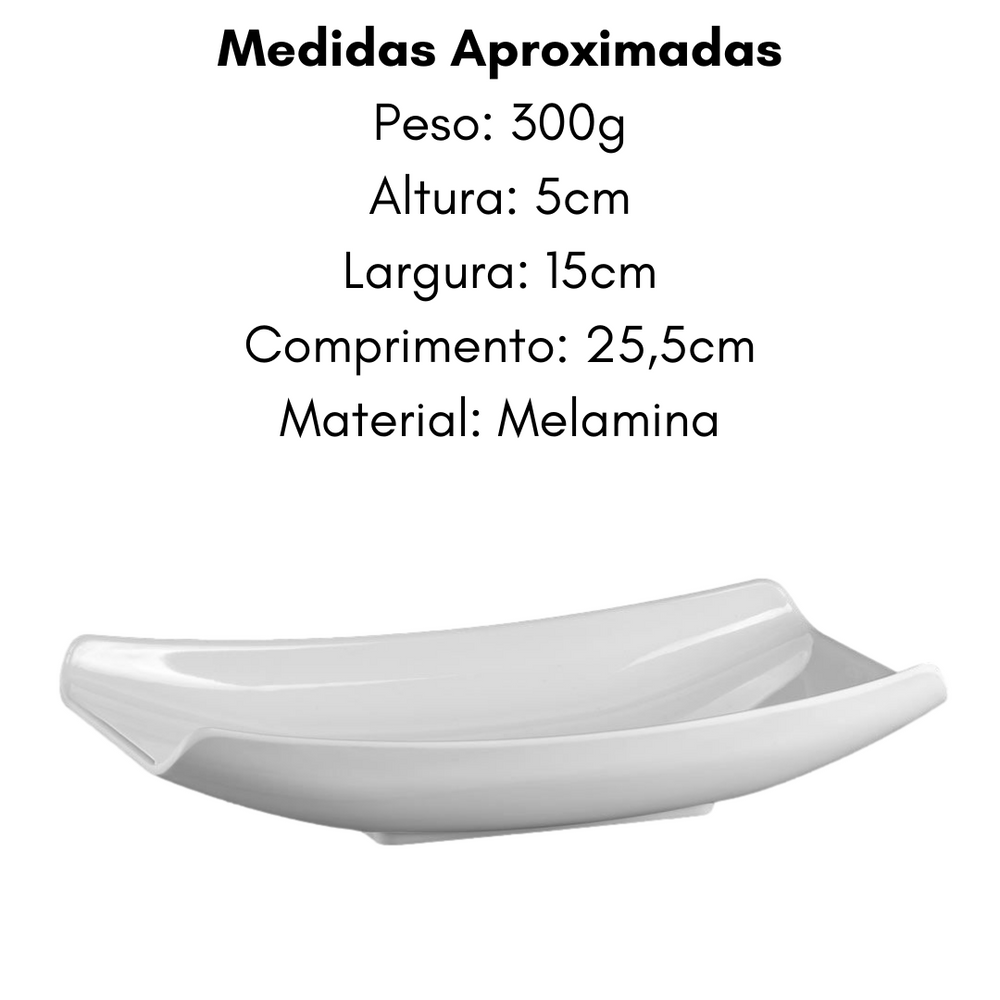 Travessa Curva de Melamina de 25cm Bestfer