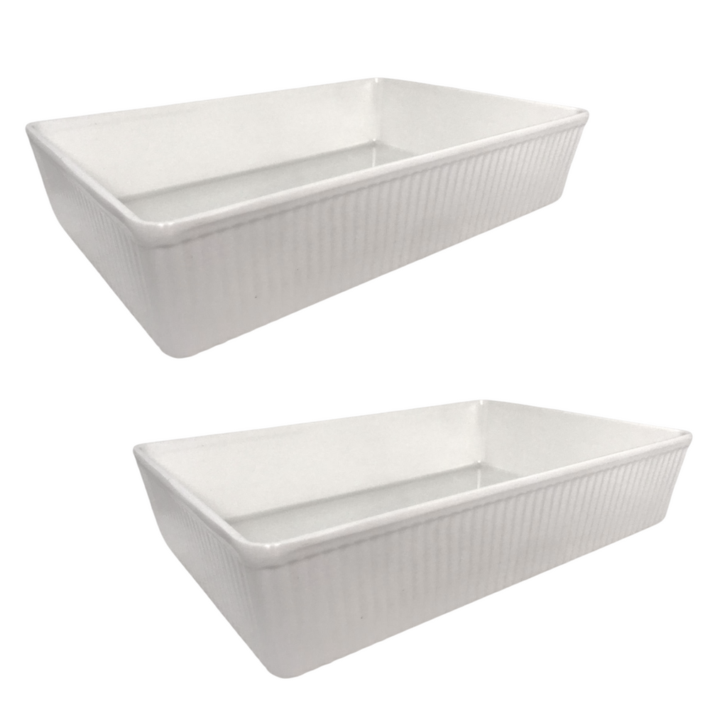 Travessa Retangular Estriada em Melamina Bestfer