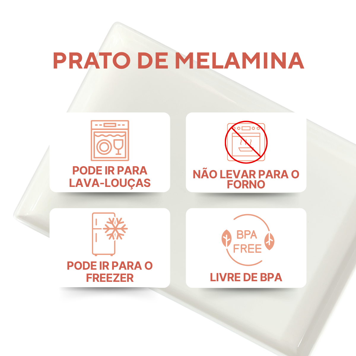 Prato Retangular Melamina