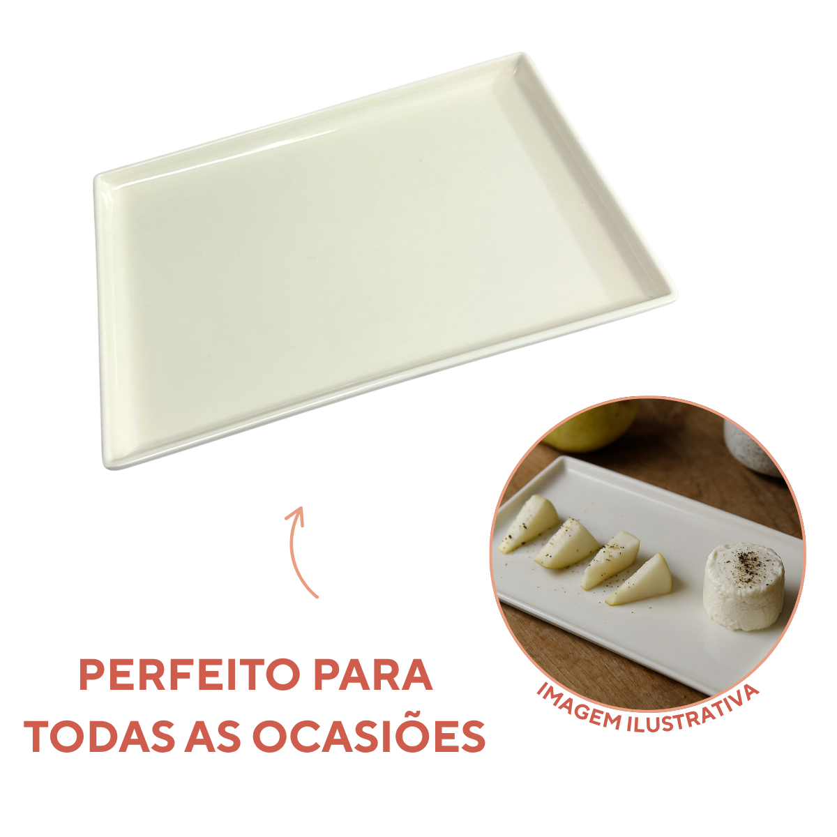 Prato Retangular Melamina