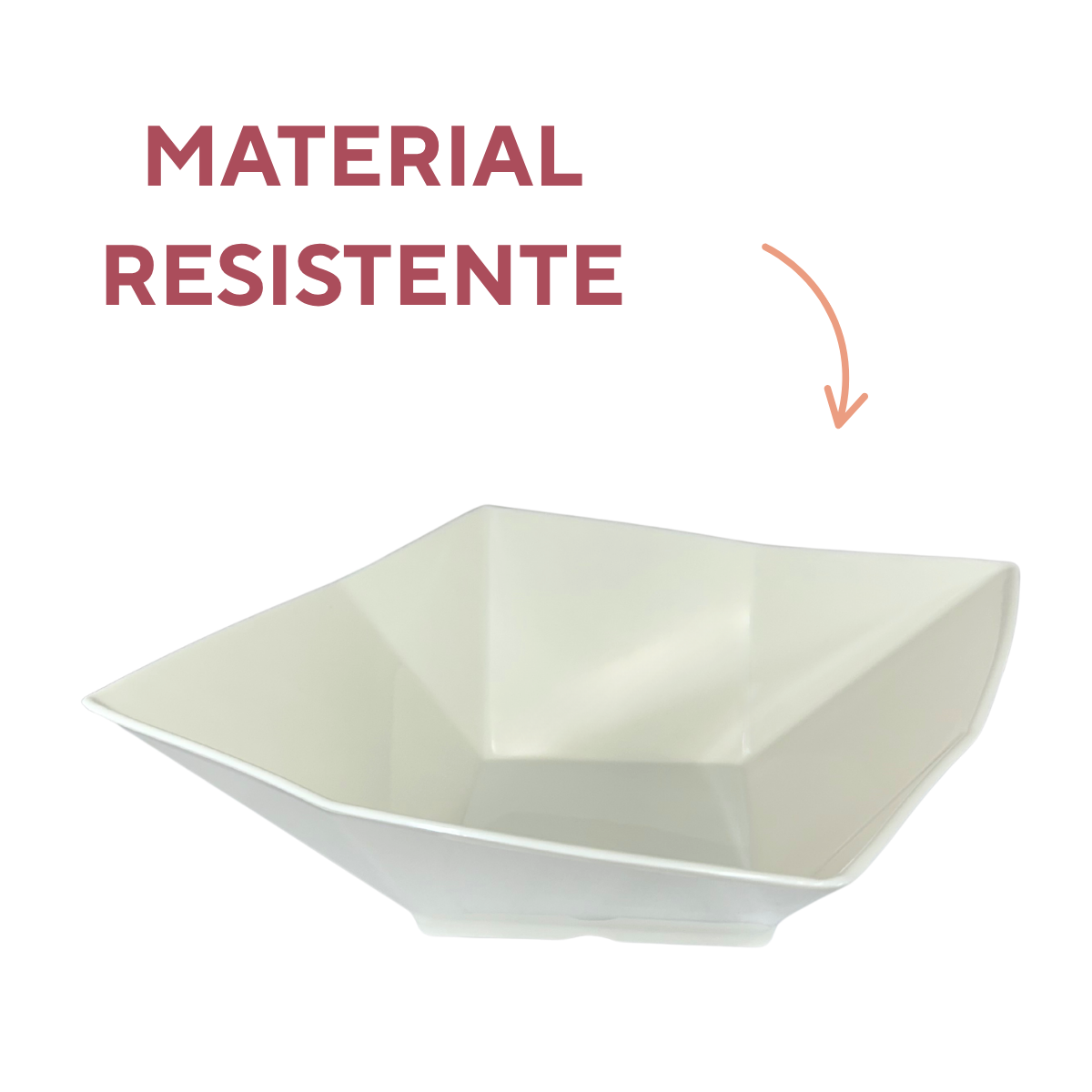 Tigela Quadrada 4,5L Melamina Saladeira