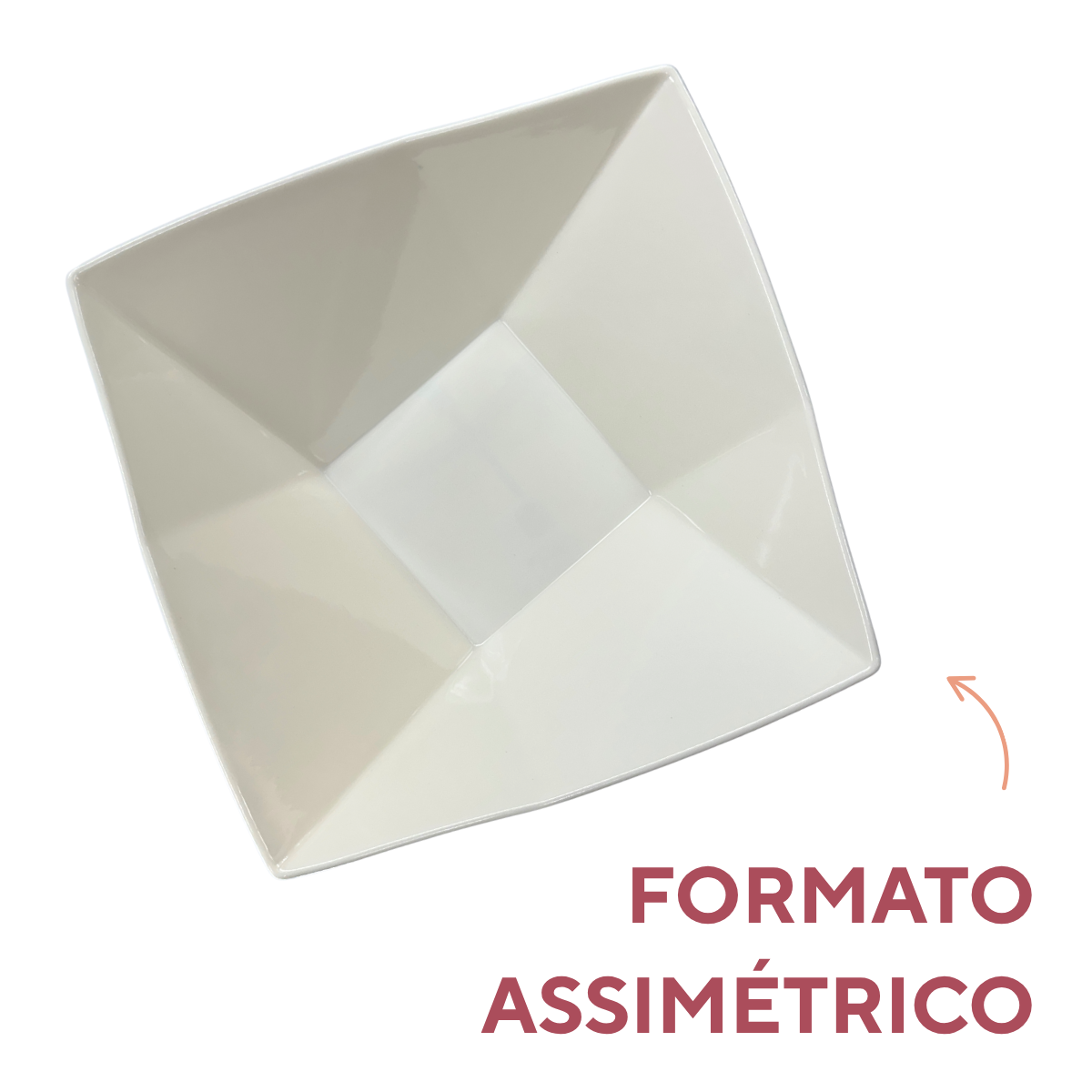 Tigela Quadrada 4,5L Melamina Saladeira