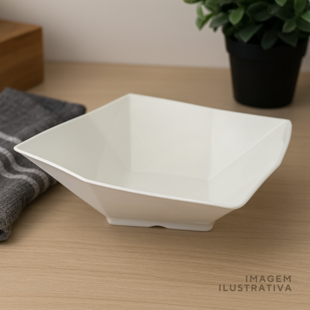 Tigela Quadrada 4,5L Melamina Saladeira