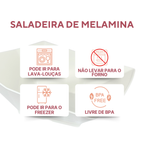 Tigela Quadrada 4,5L Melamina Saladeira