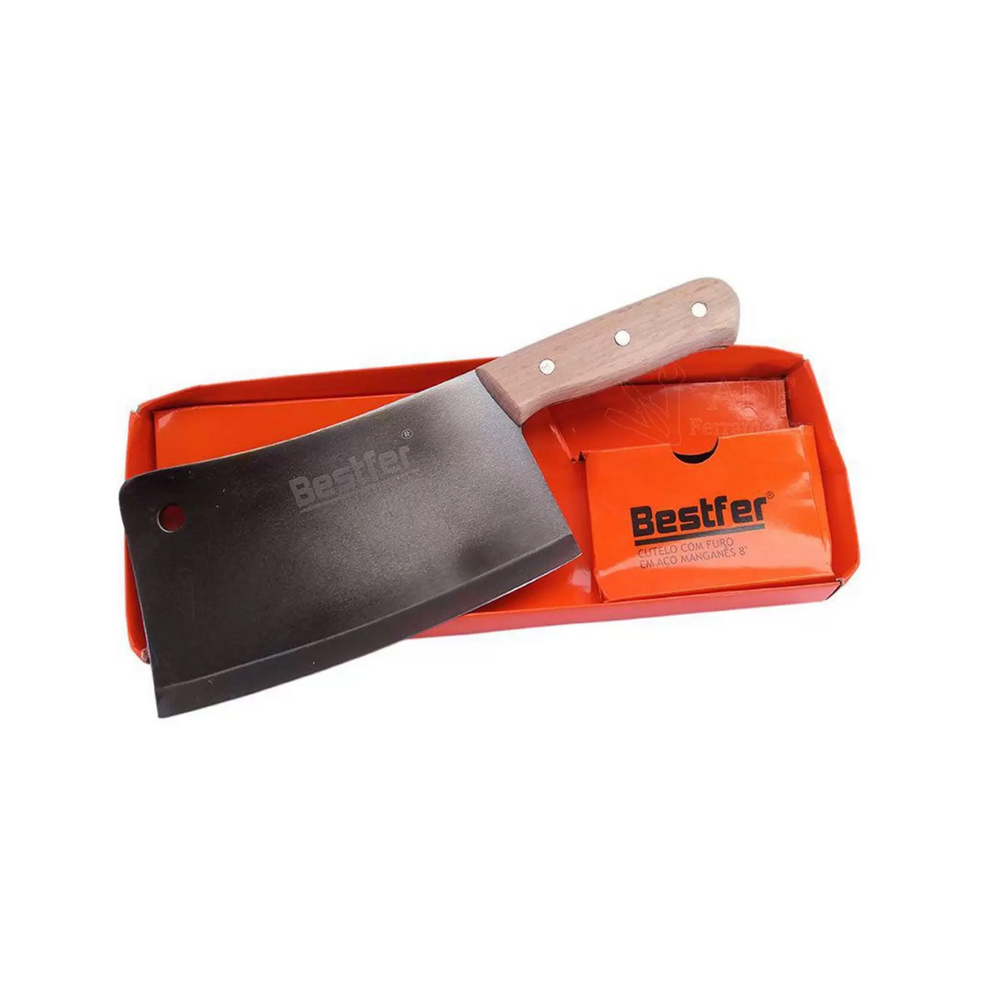 Cutelo Com Furo de Aço Manganês Cabo Madeira Bestfer