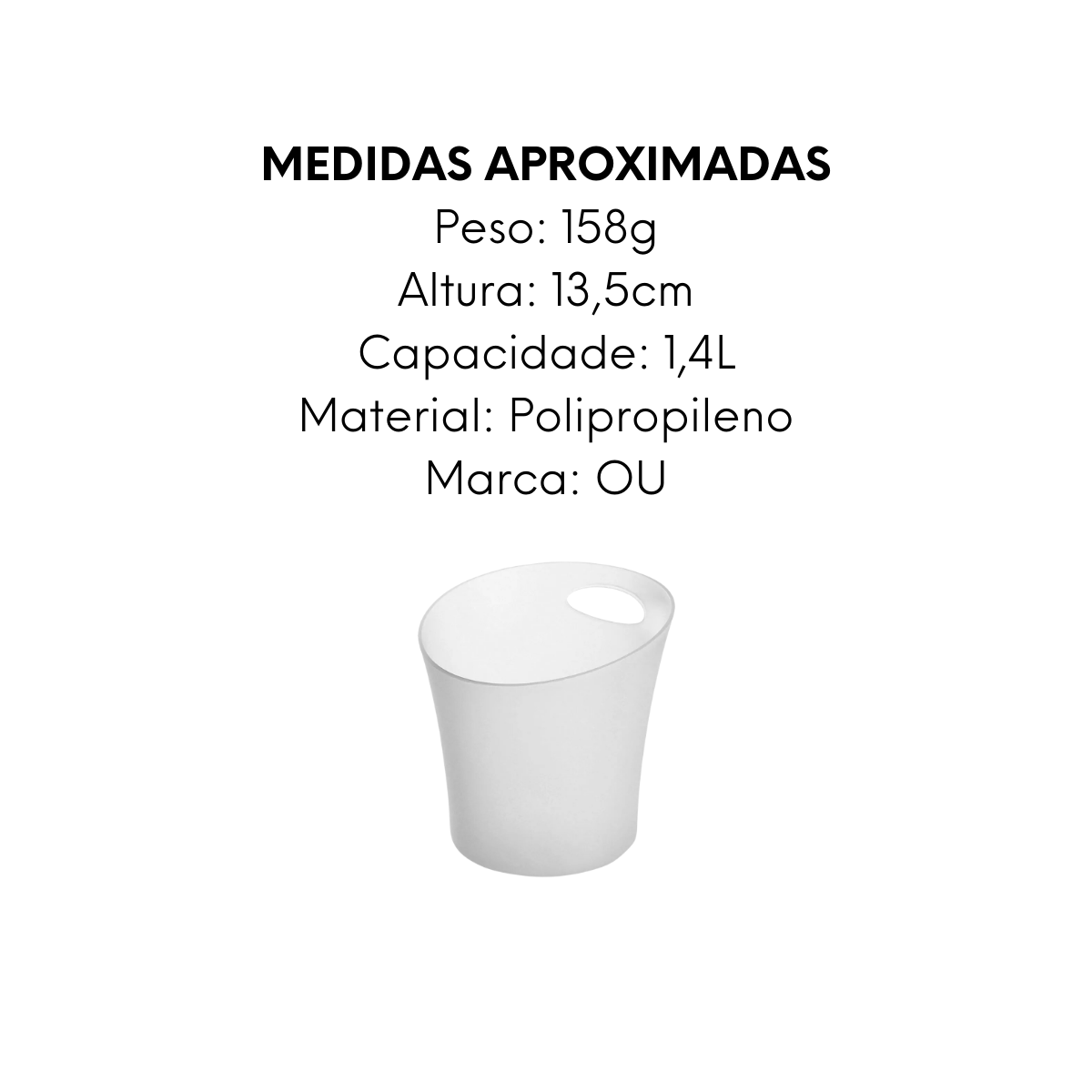 Balde Para Gelo 1,4L Polipropileno OU