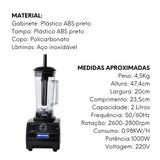 Liquidificador Blender Alta Rotação 2L METVISA