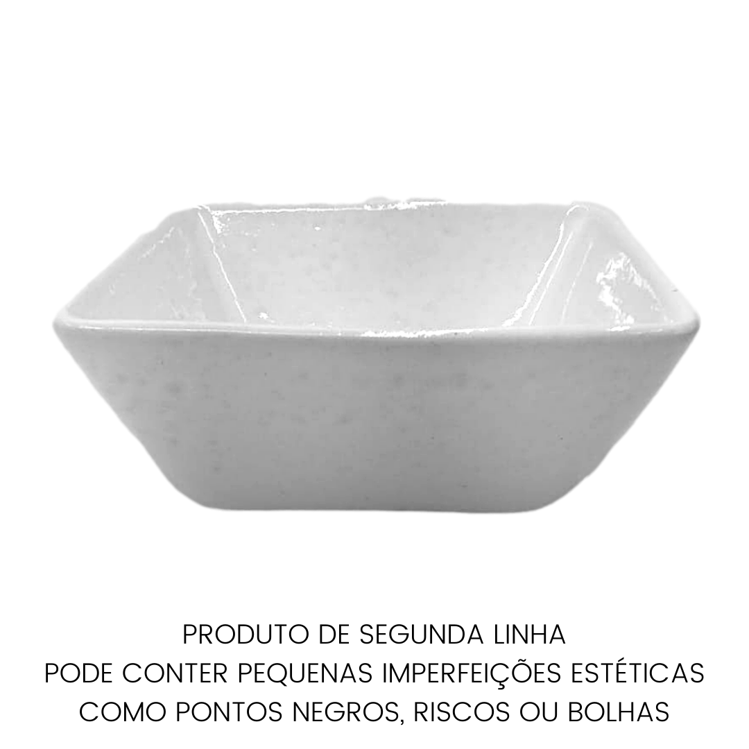 Tigela Bowl Quadrado G 550ml Cerâmica Branco LaFaenza