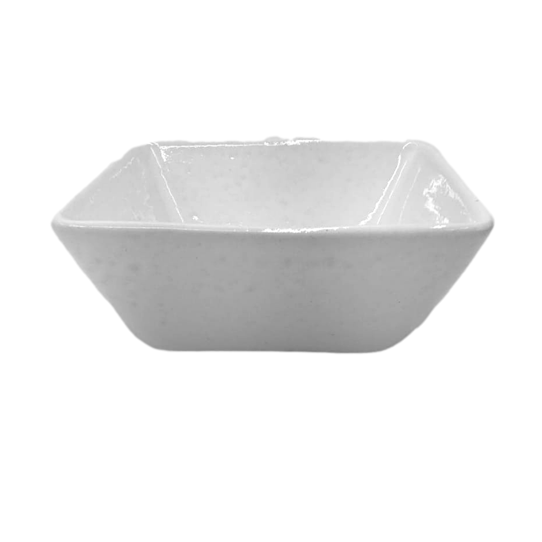 Tigela Bowl Quadrado G 550ml Cerâmica Branca LaFaenza