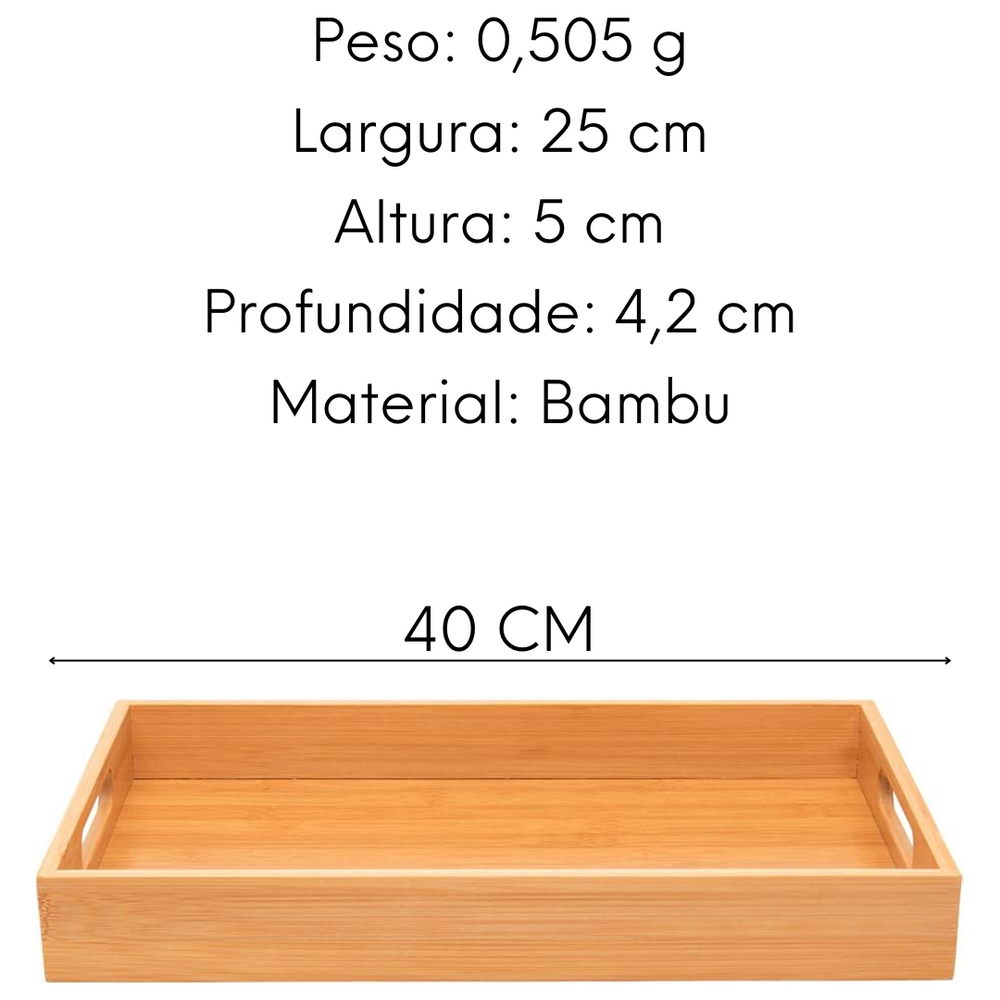 Bandeja Retangular Ecokitchen Bambu Mimo Style