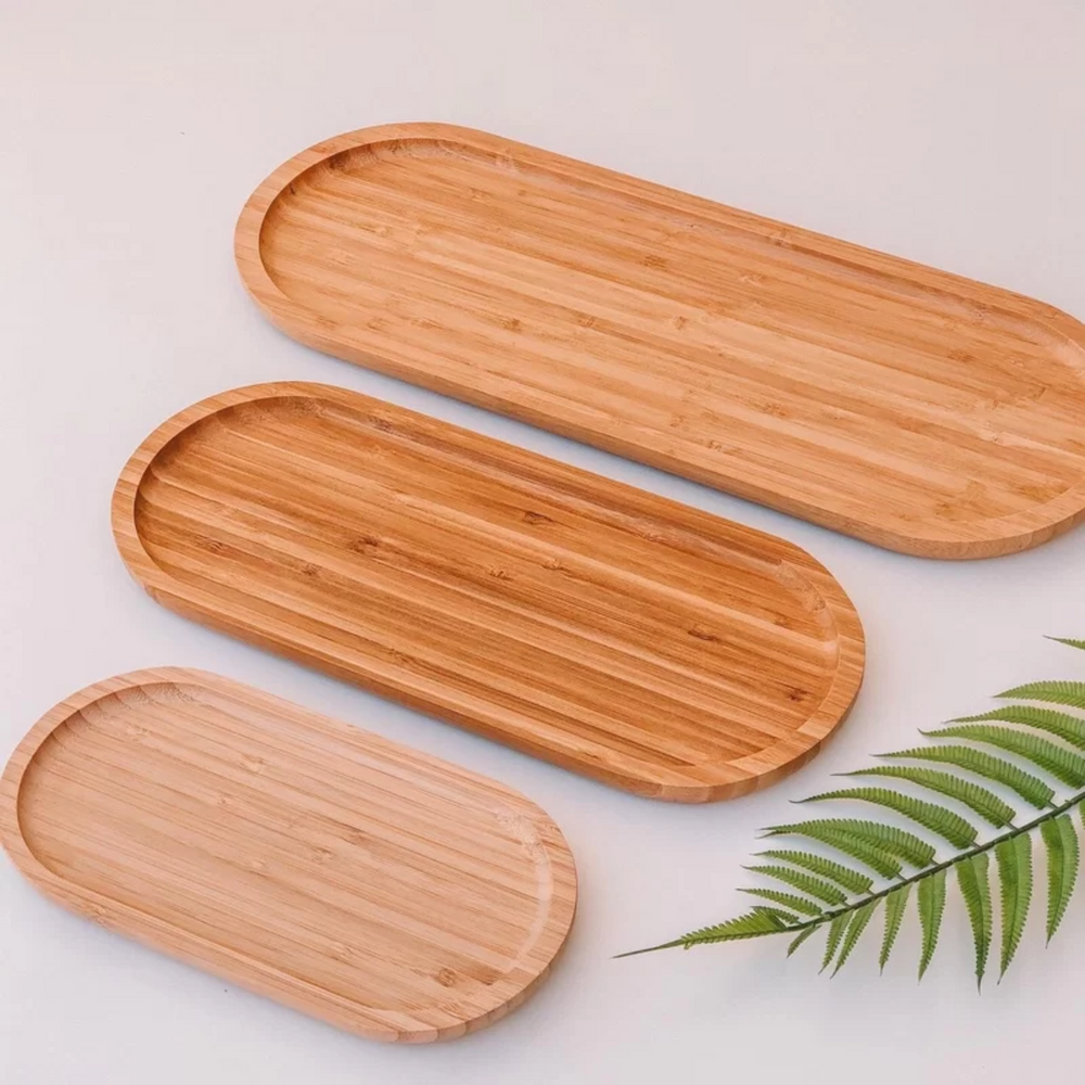 Bandeja Oval EcoKitchen de Bambu Mimo Style